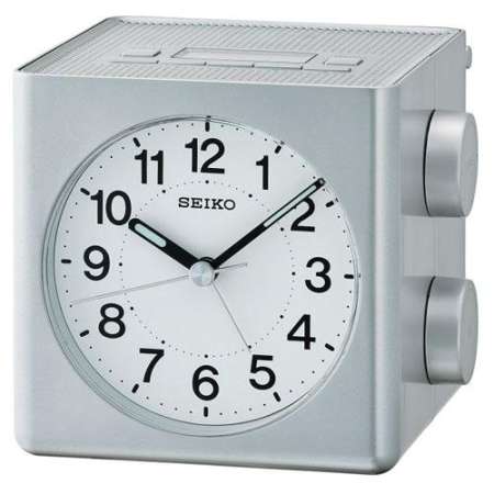 SEIKO นาฬิกาปลุก/วิทยุ สีเงิน รุ่น QHE149S