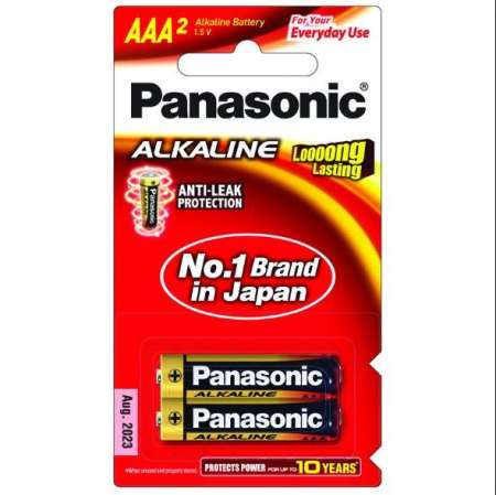 Panasonic ถ่านอัลคาไลน์ AAA รุ่นLR03T 1แพ็ค 2ก้อน