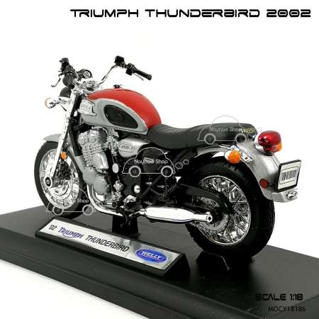 Naynaeshop โมเดล มอเตอร์ไซด์ บิ๊กไบค์ TRIUMPH THUNDERBIRD 2002 สีแดงบรอนด์ (Scale 1:18)