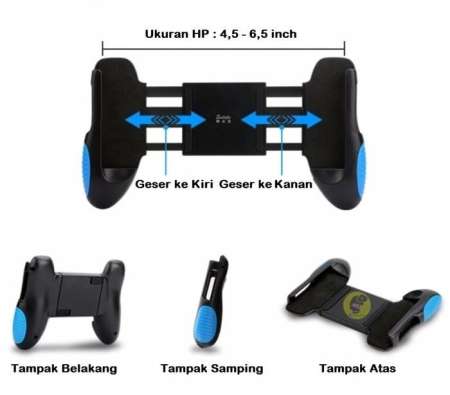 Joypad mobile แถมฟรี joystick ROV จอยถือด้ามจับเล่นเกมสำหรับมือถือ (สีดำ)