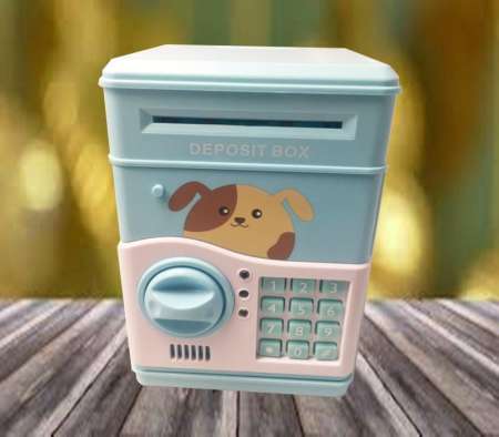 ตู้เซฟออมสิน ดูดแบงค์ได้ อัตโนมัติ ลายหมาน้อย น่ารัก Automatic Deposit Safe Bank ค่าส่งฟรี