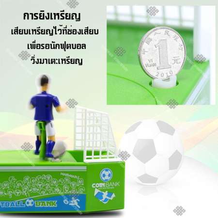 Elit กระปุกออมสิน ฟุตบอลโลก กระปุกออมสินนักฟุตบอล Soccer Player Goal Kicking Piggy Bank Football Money Box Score a Goal and Save รุ่น SKC-4587 2 ชิ้น