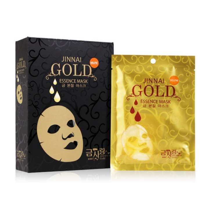 Belov jinnai gold essence mask จินนาย มาส์คเอซเซนท์ทองคำ กล่องดำ กล่องละ 10 แผ่น pantip