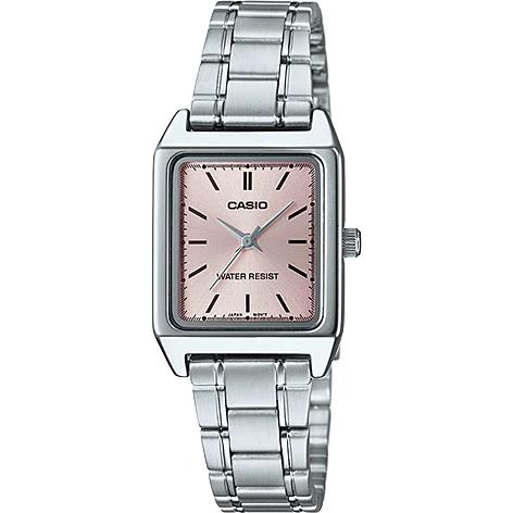 Casio นาฬิกาข้อมือผู้หญิง หน้าเหลี่ยม สายสแตนเลส รุ่น LTP-V007 ของแท้ประกันศูนย์