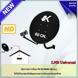 ชุดจานดาวเทียม KU-BAND PSI (60 cm.) + LNB Ku-Band Universal 1 Output