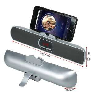 ลำโพงบลูทูธ mini soundbar S605 bass booster เสียงดีไม่เป็นรองใคร เบสหนักสะใจ endos สามารถใช้ในรถได้ พกสะดวกน้ำหนักเบา มีแท่นวางมือถือในตัว หน้าจอแสดงผลเป็นdigitalมองเห็นชัดเจน รูปลักษณ์สวยงาม สีเทา