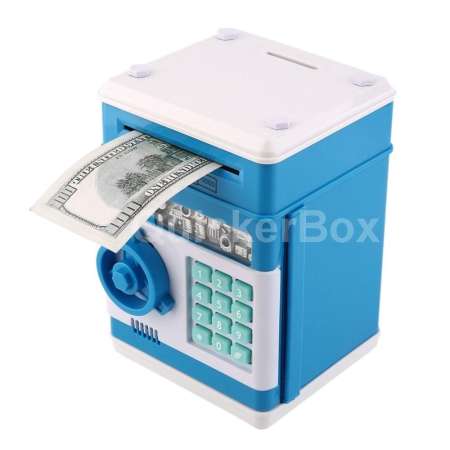 ตู้เซฟออมสิน ตู้เซฟดูดแบงค์ สีฟ้า Atm Smart bank