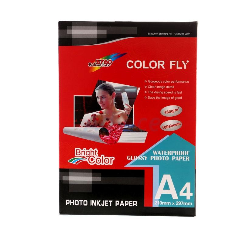 Photo Inkjet Glossy A4 160G. Color Fly (100/Pack) Photo กระดาษสำหรับ ...