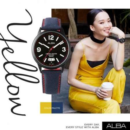 ALBA Limited Edition modern ladies นาฬิกาข้อมือหญิง สายหนังหุ้มยีนส์ (ผลิตมาเพียง 550 เรือนในโลก) รุ่น AS9C09X1