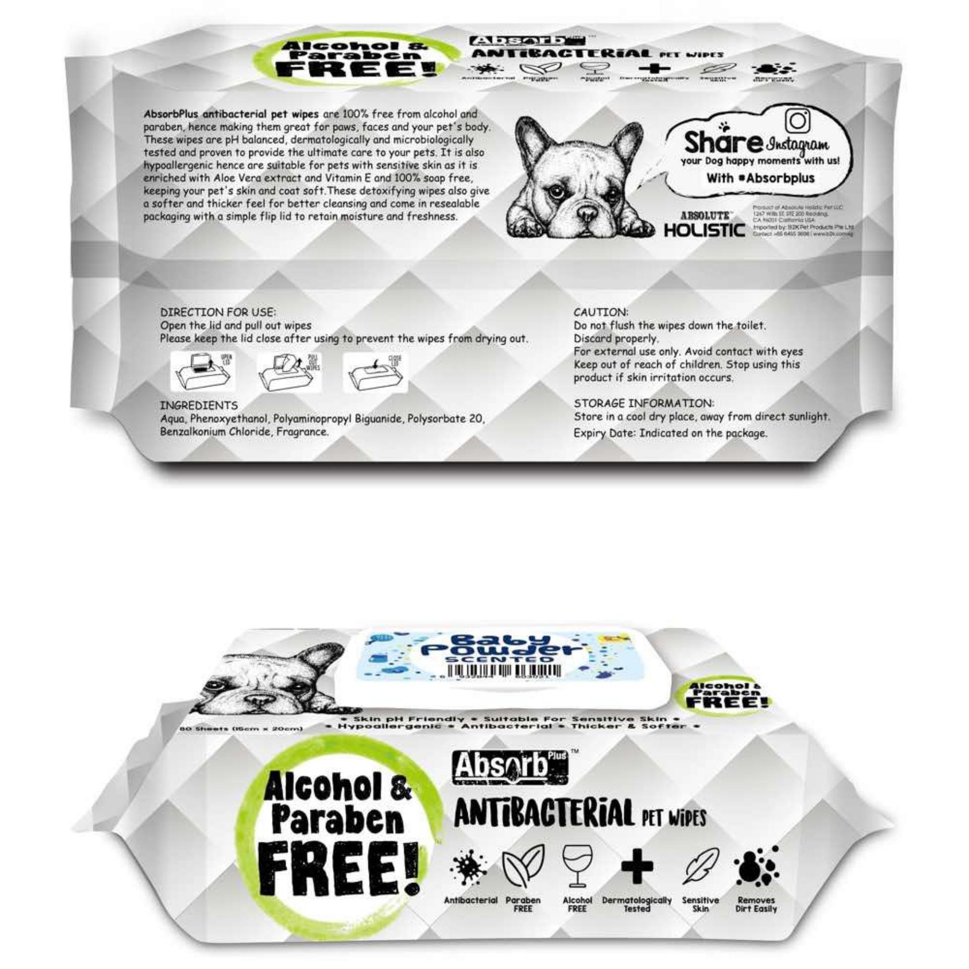 ราคา Absorb Plus ทิชชู่เปียก ผ้าเปียกเช็ดตัว กลิ่นแป้งเด็ก อ่อนโยน