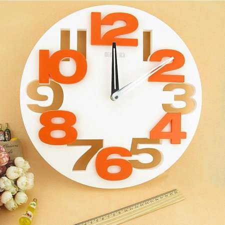 Room Story Wall Clock :  นาฬิกาแขวนผนัง (สีส้ม)