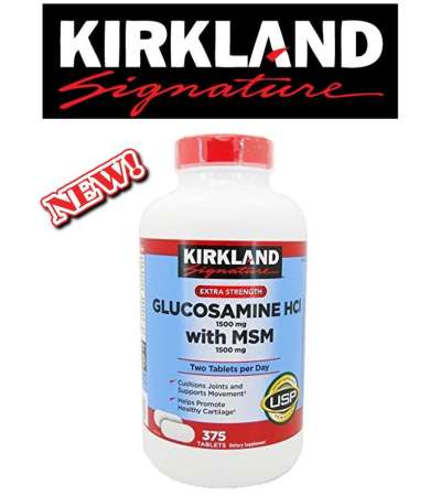 Kirkland Signature Glucosamine HCI 1500mg With MSM 1500mg 375 tablets กลูโคซามีน