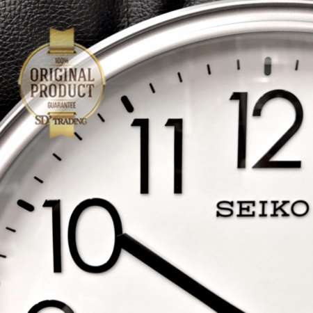 SEIKO นาฬิกาแขวน 12 นิ้ว ขอบบอร์นเงิน หน้าขาว รุ่น QXA736S
