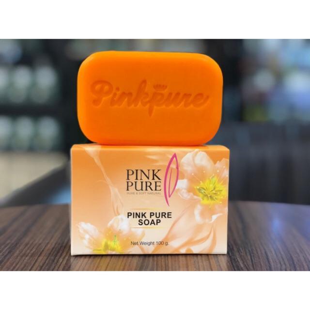 สบู่พิงค์เพียว ลดฝ้า หน้าใส Pink pure soap 100 กรัม (1 ก้อน ) สบู่พิงค์เพียว ลดฝ้า หน้าใส Pink pure soap 100 กรัม (1 ก้อน )