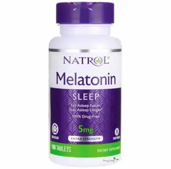 Natrol Melatonin 5 mg x 100 เม็ด เมลาโทนิน + วิตามิน B6