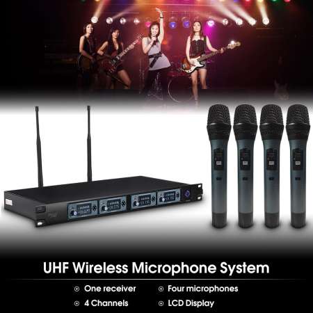 【Free Shipping + Super Deal + Limited Offer】โปรจอแอลซีดี U-F4000 มืออาชีพ 4 ช่อง UHF 4 ระบบไมโครโฟนแบบใช้มือถือ - นานาชาติ