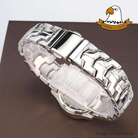 AMERICA EAGLE นาฬิกาข้อมือผู้หญิง สายสแตนเลส รุ่น AE002L - Silver/Black