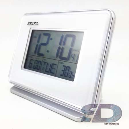 SEIKO DIGITAL นาฬิกาปลุก ดิจิตอล ตั้งโต๊ะ รุ่น QHL068W - สีขาว