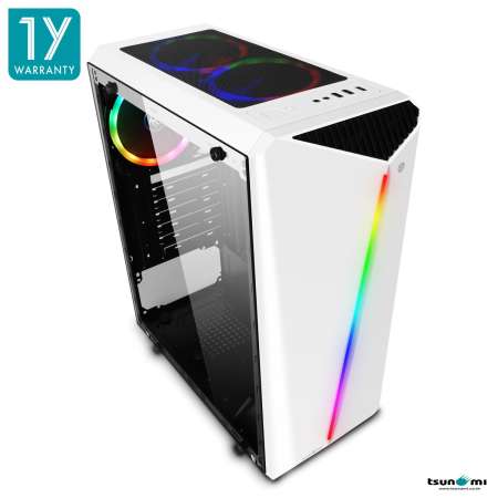 Tsunami Galaxy G7 Transparent Tempered Glass RGB light ATX Gaming Case