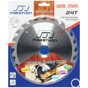 MARATHON ใบเลื่อยวงเดือนตัดไม้ ฟันคาร์ไบด์ ขนาด 7” (185 MM) X 24T รุ่น M312-0016