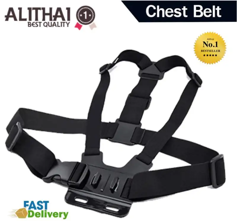 ภาพสินค้าAlithai Gopro accessories Adjle Elastic Body Harness Chest Strap Mount Band Belt for Go Pro Hero 4 3+ SJCAM action Camera จากร้าน Alithai บน Lazada ภาพที่ 3