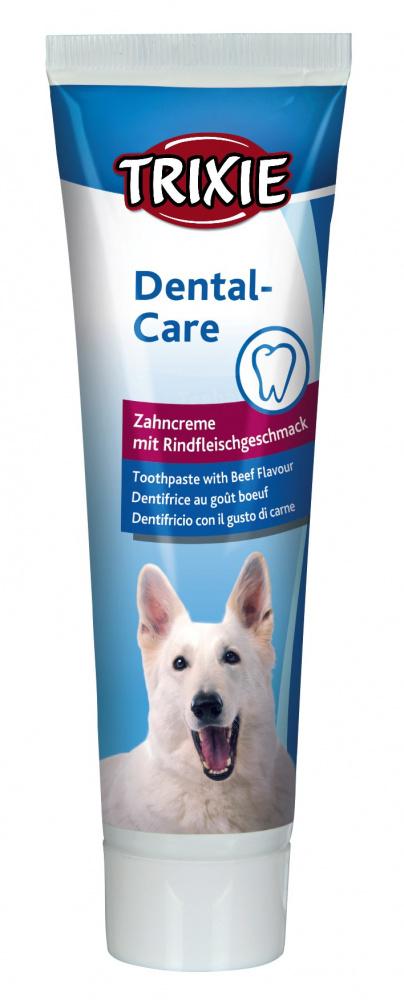 Trixie Dog Toothpaste ยาสีฟันสุนัข รสเนื้อ สูตรควบคุมหินปูน ลดกลิ่นปาก สำหรับสุนัขทุกสายพันธุ์ (100 กรัม/หลอด)