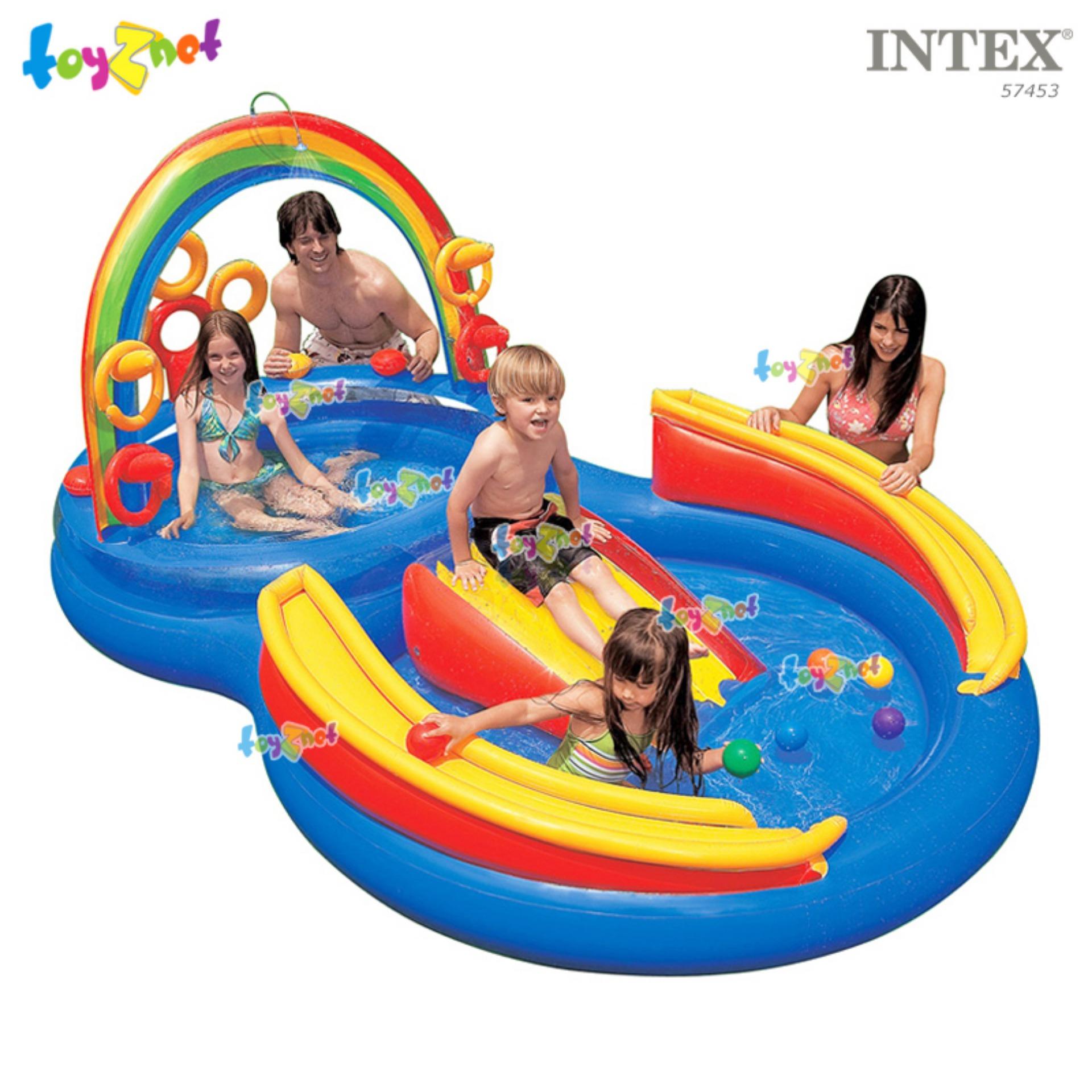 Intex สระน้ำ เป่าลม สวนน้ำสไลเดอร์ สายรุ้ง สีน้ำเงิน รุ่น 57453
