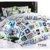 TOTO ชุดเครื่องนอน เฉพาะผ้าปูที่นอน 6 ฟุต ลายสีเหลี่ยมกราฟฟิค คละสี พื้นสีขาว TT266