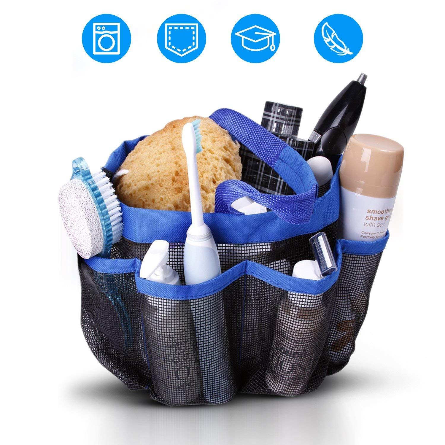 Mesh Shower Caddy Portable Tote College Dorm Room Essentials Accessories Organizer Bag For Bathroom Gym Travel Camp With 8 Large Pockets