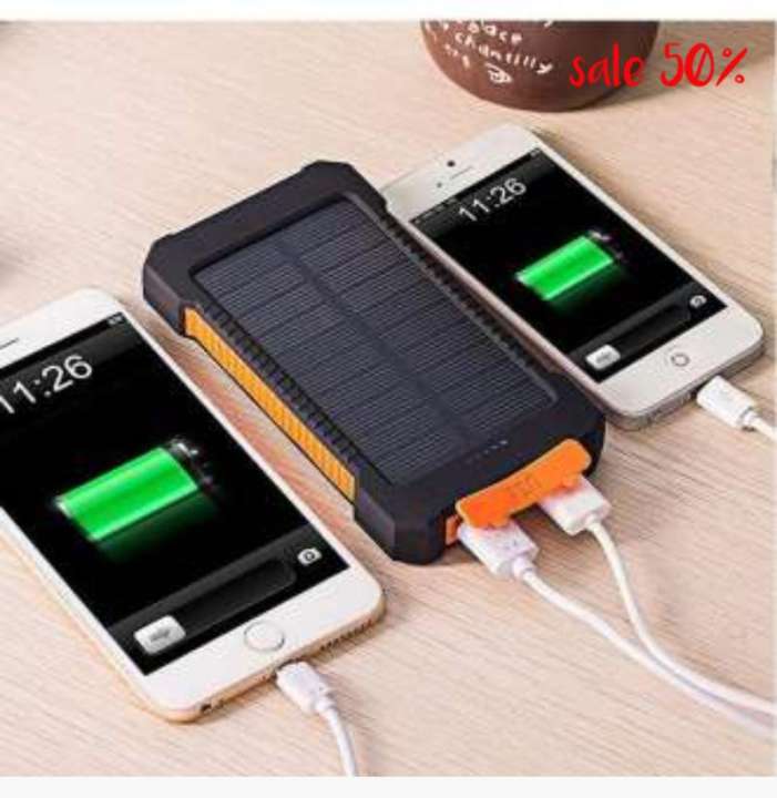 Power Bank Solar Cell 20000 mAh รุ่น กันน้ำ ฟรี สาย USB