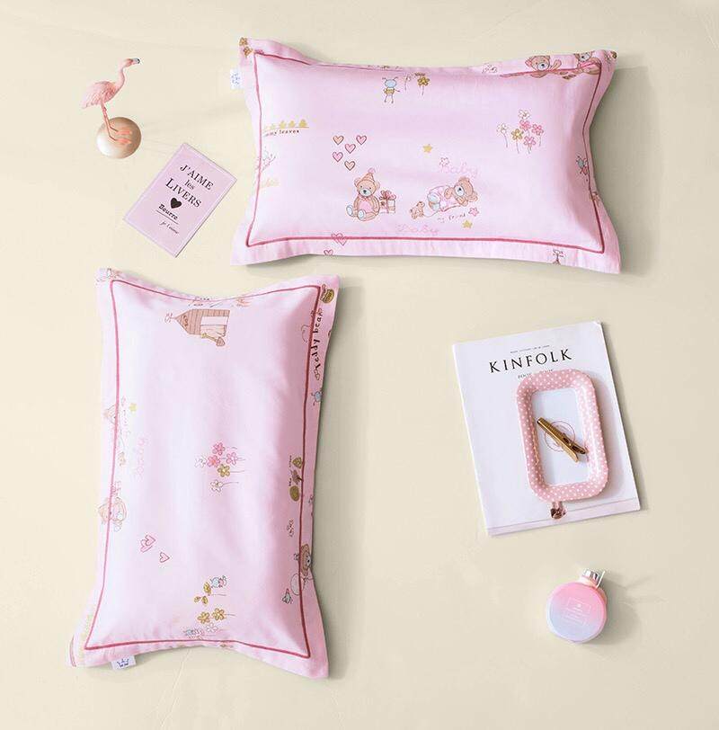 Trong Bắc Âu 100% Cotton 60 Cotton Chất Lượng Cao Trẻ Em Cao Su Vỏ Gối Hoạt Hình Đáng Yêu Bé Trai Bé Gái 100% Cotton Nhỏ Vỏ Gối