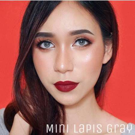 Dreamcolor1 คอนแทคเลนส์ รุ่น Mini Lapis Gray (สีเทา) ค่าสายตา 0.00  เลนส์นิ่มใส่สบาย แถมฟรีตลับใส่เลนส์