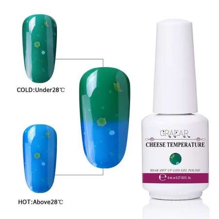 สีทาเล็บเจล GRAEAR  สีเปลี่ยนตามอุณหภูมิ   Cheese Temperature Color Changing  Series   ขนาด 8 ml.