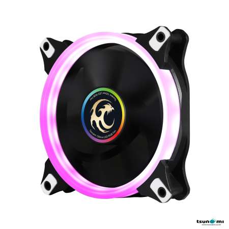 (ชุดเพิ่มเติม) (No Hub/No remote) Tsunami Circle Series Mono-Rim RGB-120 RGB Fan X1