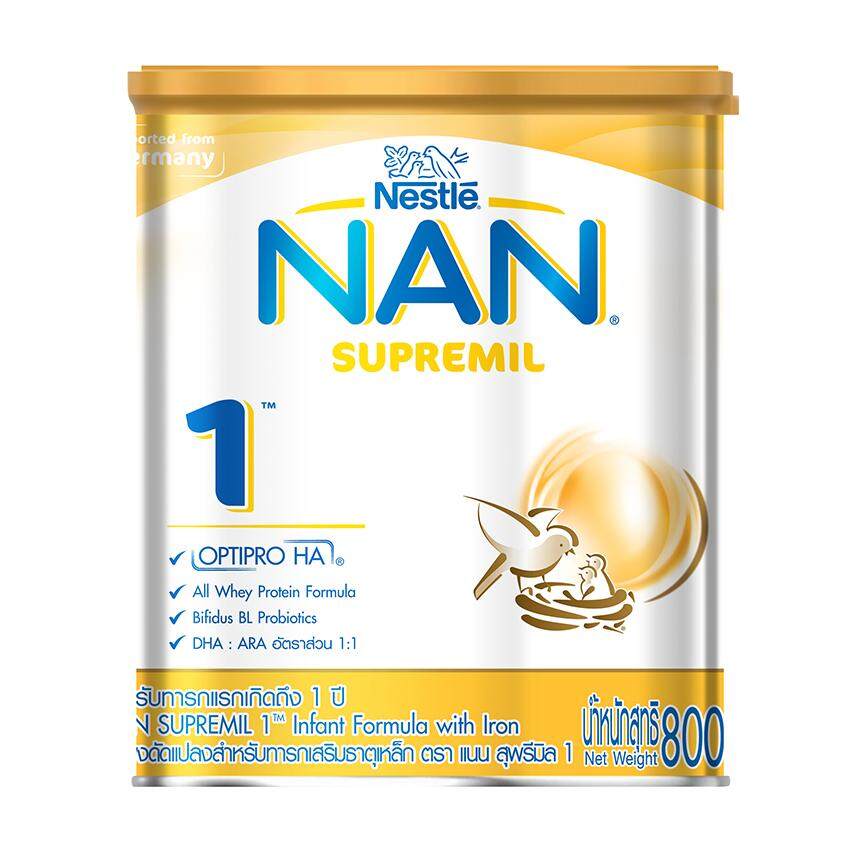 NAN แนน สุพรีมิล 1 นมผงสำหรับทารก ช่วงวัยที่ 1 สูตรเสริมธาตุเหล็ก 800 กรัม