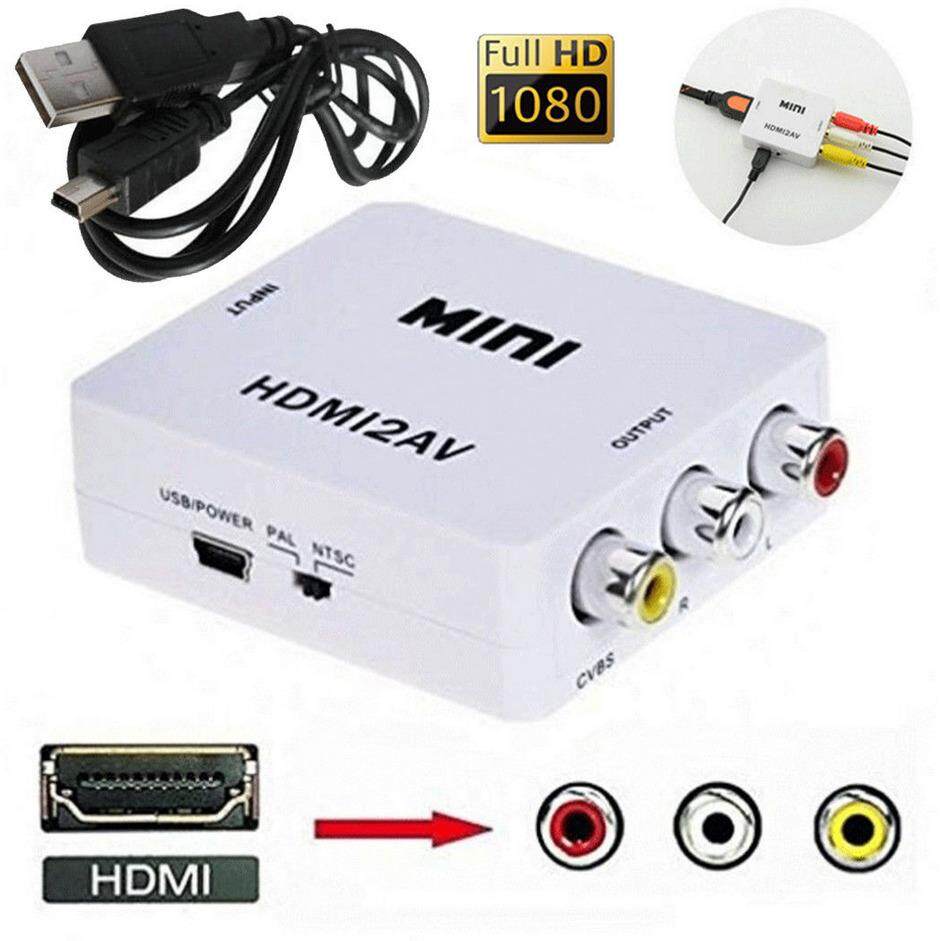 HDMI to AV Converter (1080P) แปลงสัญญาณภาพและเสียงจาก HDMI เป็น AV (สีขาว)