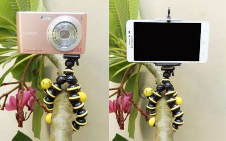 ขาตั้งกล้อง ขาตั้งมือถือ หนวดปลาหมึก 3 ขา (Gorillapod Octopus Flexible Leg Mini Tripod) Size S แถมฟรี ขาหนีบมือถือ 1 ชิ้น และรีโมทบูลทูธ 1 ชิ้น