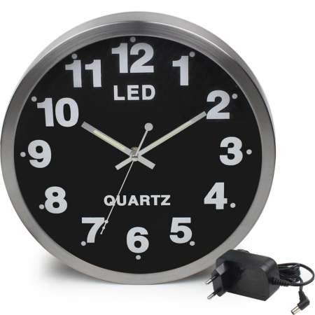 Telecorsa นาฬิกาติดผนัง Quartz  LED CLOCK เรืองแสงได้แม้ในที่มืด ขนาด 30 CM  รุ่น 803-05d-Song