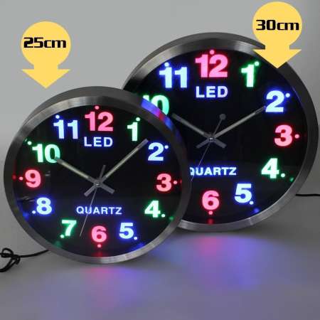 Telecorsa นาฬิกาติดผนัง Quartz  LED CLOCK เรืองแสงได้แม้ในที่มืด ขนาด 30 CM  รุ่น 803-05d-Song