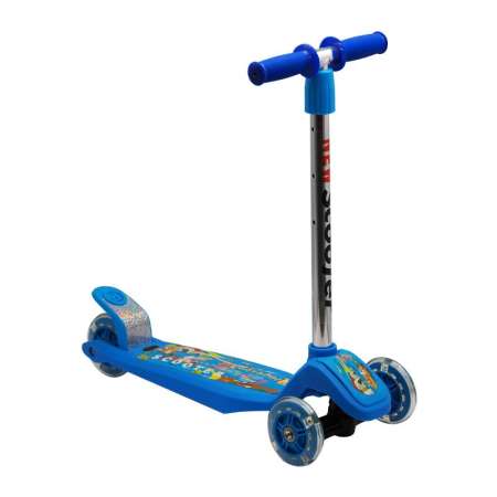 Scooter On สกู๊ตเตอร์ สกู๊ตเตอ 3ล้อ มีไฟ LED สกู๊ตเตอร์ ปรับได้ 4ระดับ ของเล่นกลางแจ้ง กีฬา [สีฟ้า]