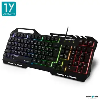 Tsunami GK-10 RGB Alloy Panel Backlight Gaming USB Wired Keyboard