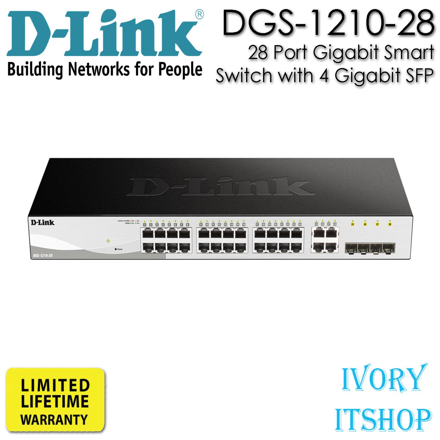 D-Link DGS-1210-28 28 Port Gigabit Smart Switch with 4 Gigabit SFP ...