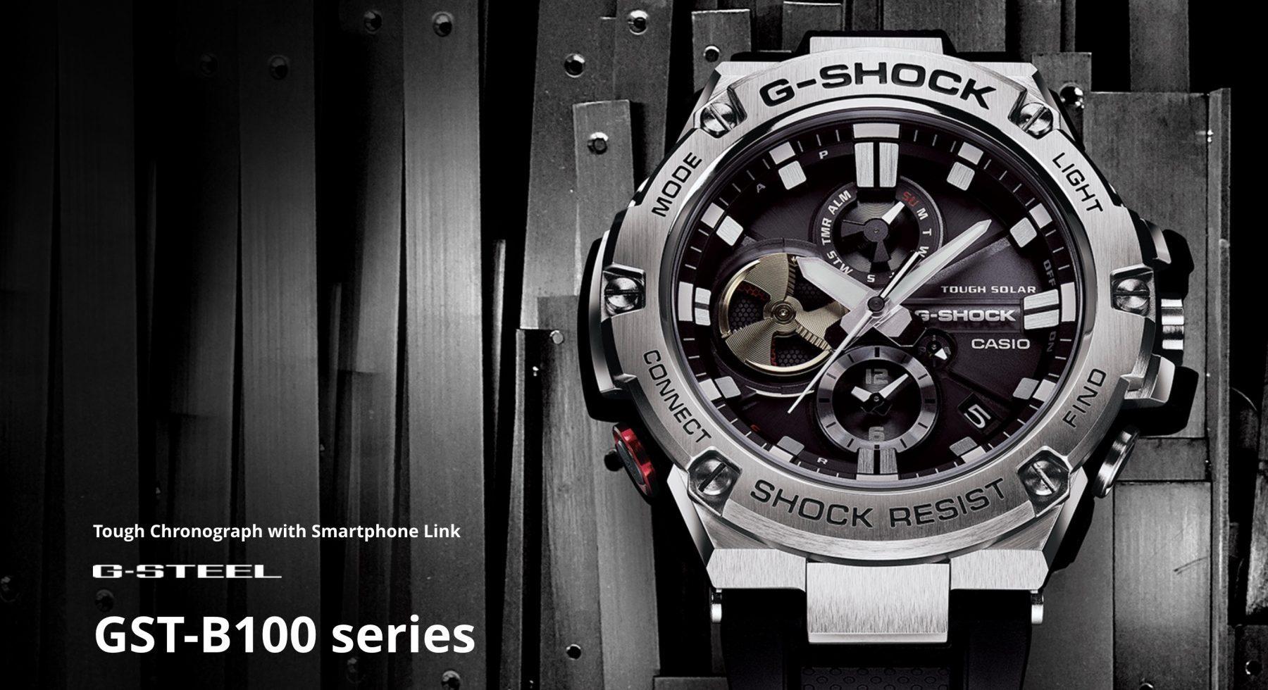 นาฬิกา CASIO G-Shock G-STEEL GST-B100D-1ADR with Bluetooth and Tough Solar(ประกันCMG)