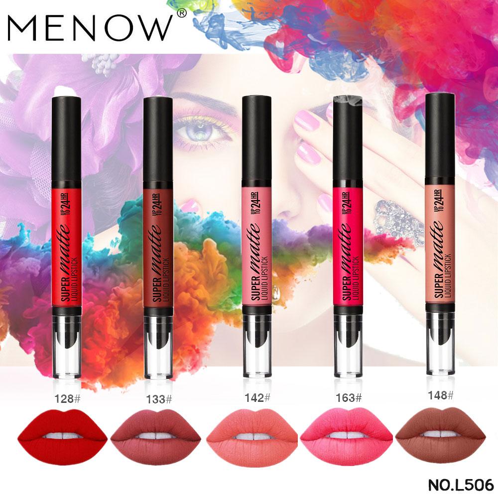 MENOW Brand Perfect Lip Gloss (Super Matte Liquid Lipstick) ใช้ดีติดทนนานสีสวยสดใสเบาบางและกันน้ำ