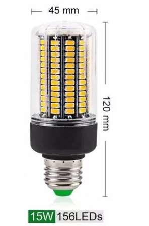 156Leds 15W E27 White Super Bright  No flicker หลอดประหยัดไฟแอลอีดีทรงข้าวโพดแสงสีขาว