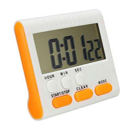 Lek and Love นาฬิกาจับเวลาทำอาหาร เดินหน้า ถอยหลัง 24 ชั่วโมง Digital Timer V3. Alarm CLock(สีส้ม)