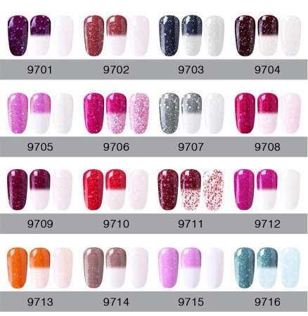 สีทาเล็บเจล GRAEAR  สีเปลี่ยนตามอุณหภูมิ  Snowflake  Temperature Change Colors Series   ขนาด 8 ml.