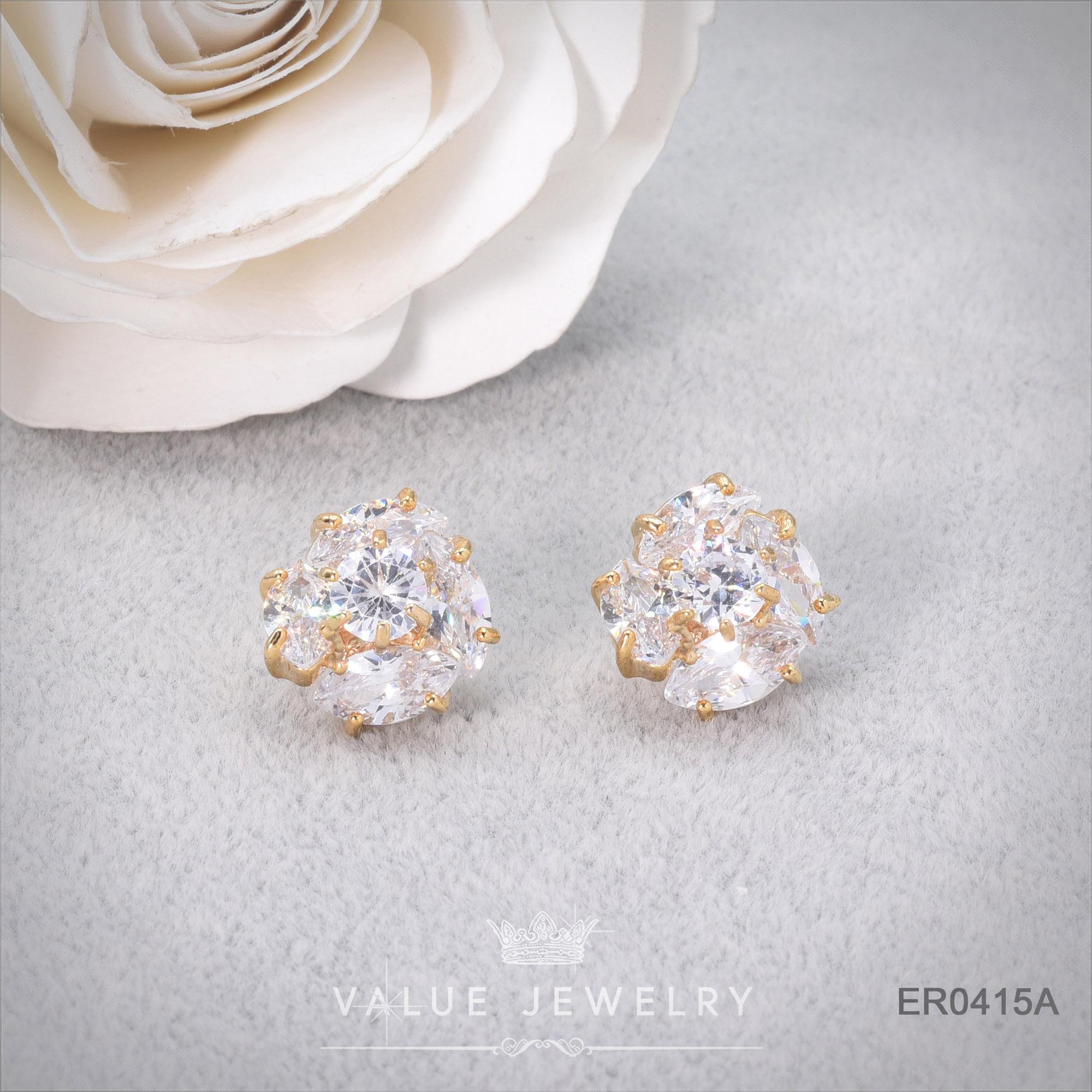 Value Jewelry NK056 กว้าง1cmยาว1.4cm สร้อยยาว39cm เครื่องประดับเพขรCZ