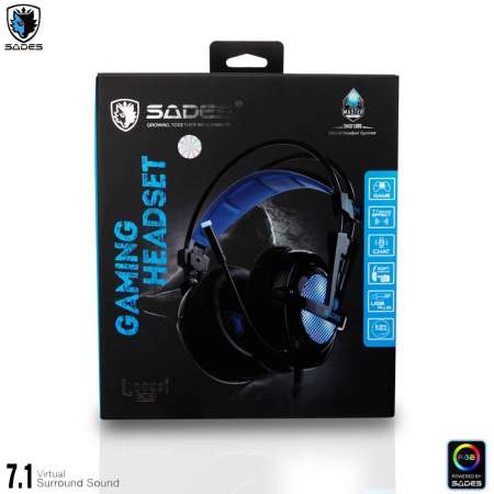 SADES Locust Plus Gaming Headset with  7.1 Virtual Surround Sound  SADES RGB Light (USB port)