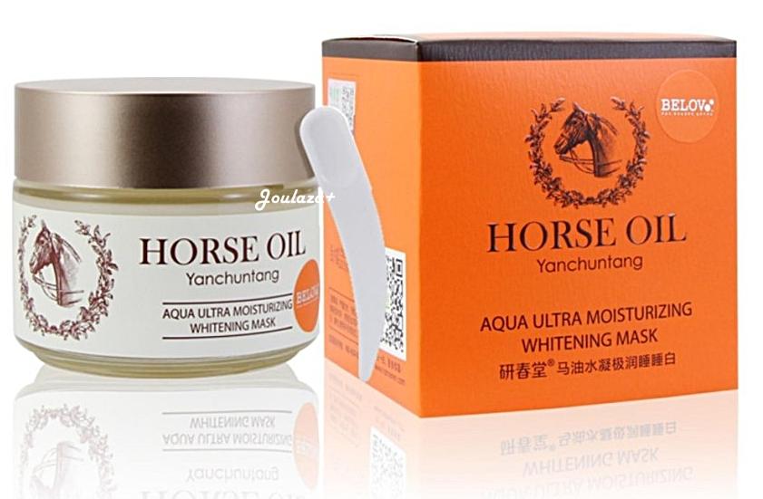 Horse Oil Aqua Ultra Moisturizing Whitening Mask belov 100ml. ครีมน้ำมันม้า อควา อัลตร้า ไวท์เทนนิ่ง เนื้อเจล